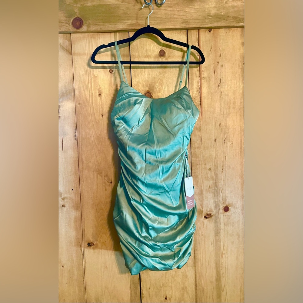 Elegant Green Ruched Dress